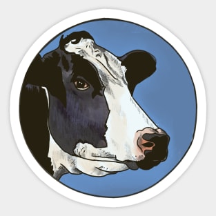 Cow- Circle Edit Sticker